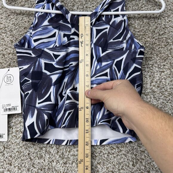 SAGE Collective Multi Set of 2 Crop Bra Top Leggings‎ Women's XS Blue Gray New - Picture 9 of 16